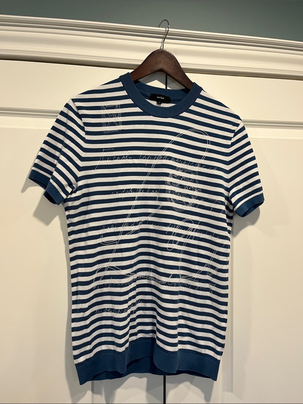 Blue & White Striped Short-Sleeve Cotton Tee
